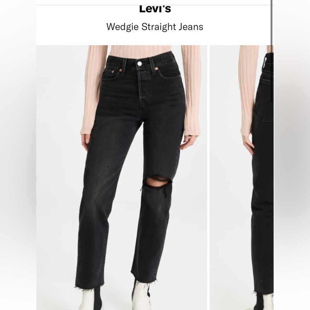 BRAND NEW LEVIS WEDGIE straight black size 26